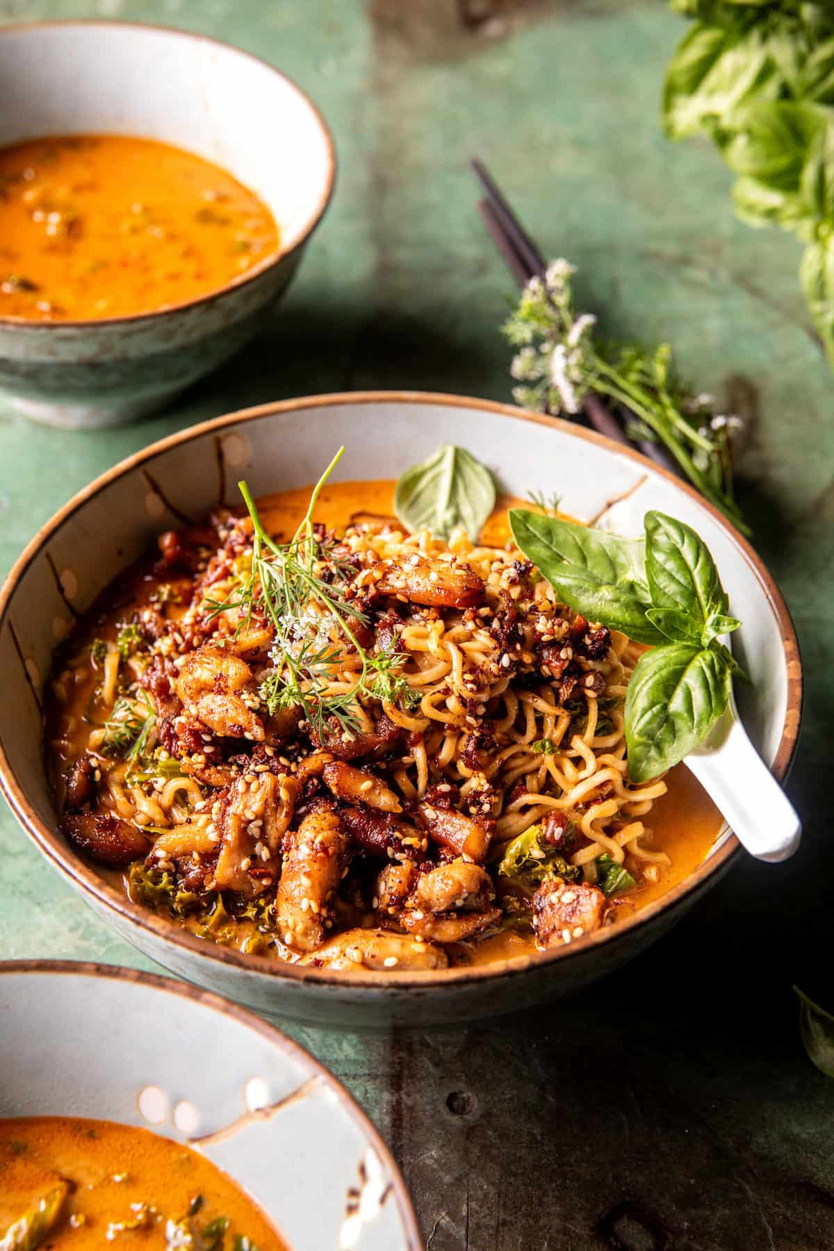 30 Minute Crispy Thai Peanut Chicken Ramen | halfbakedharvest.com