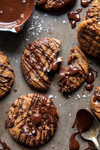 5 Ingredient Chocolate Almond Butter Cookies | halfbakedharvest.com