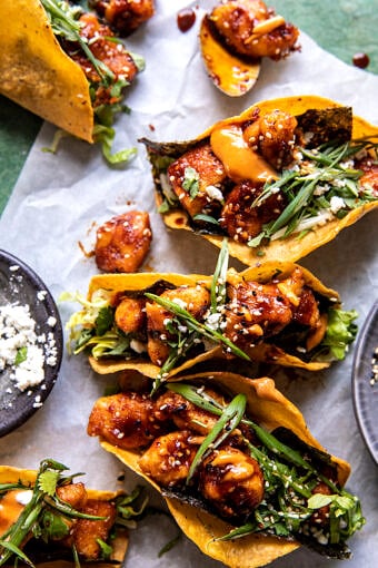 Crispy Sesame Ginger Chicken Tacos | halfbakedharvest.com