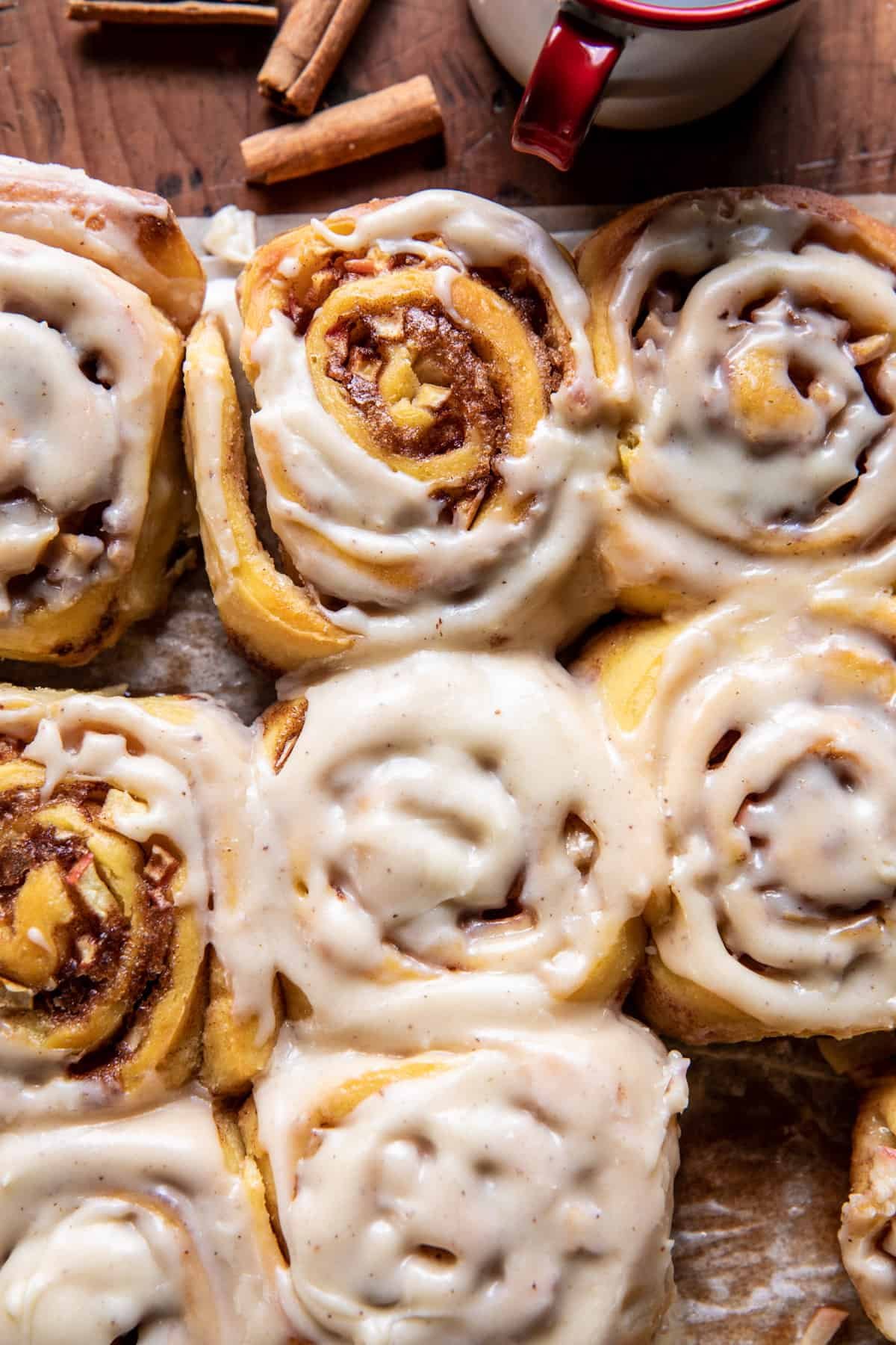 Apple Cinnamon Rolls with Brown Butter Maple Icing | halfbakedharvest.com