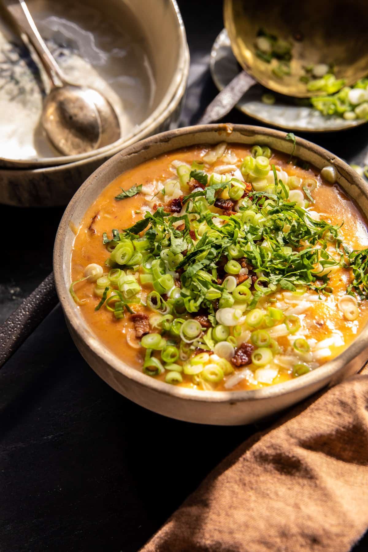 Baked Chipotle Cheddar Sweet Potato Chowder | halfbakedharvest.com