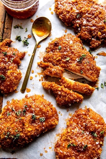 Baked Crunchy Hot Honey Chicken | halfbakedharvest.com