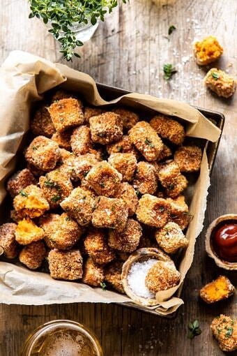 Baked Sweet Potato Parmesan Tater Tots | halfbakedharvest.com #sweetpotatoes #healthy #easyrecipes #gameday #tatertots