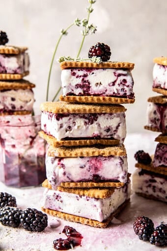 Blackberry Lavender Ice Cream Sandwiches | halfbakedharvest.com