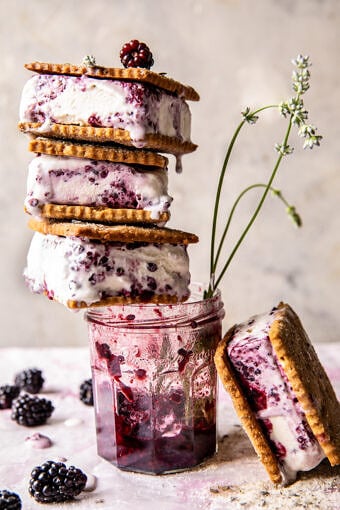 Blackberry Lavender Ice Cream Sandwiches | halfbakedharvest.com