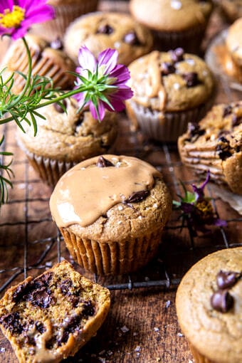 Blender Chocolate Chip Peanut Butter Zucchini Muffins | halfbakedharvest.com