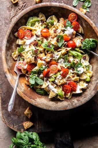 BLT Caesar Pasta Salad | halfbakedharvest.com