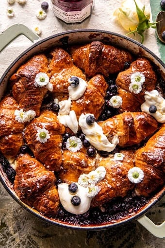 Blueberry Croissant French Toast Bake | halfbakedharvest.com