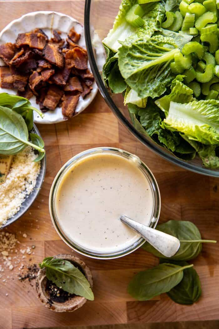 Buffalo Ranch Pretzel Chicken Caesar Salad | halfbakedharvest.com