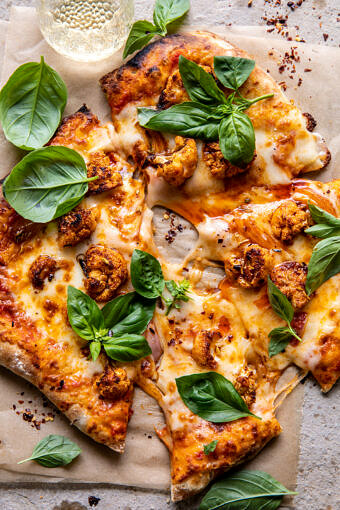 Cauliflower Pepperoni Cheese Pizza | halfbakedharvest.com