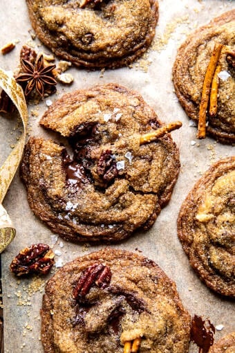 Chewy Brown Butter Pretzel Pecan Cookies | halfbakedharvest.com