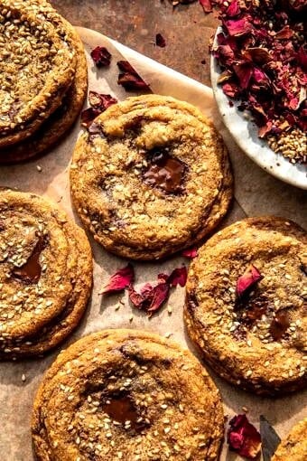 Chewy Chocolate Chunk Honey Sesame Cookies | halfbakedharvest.com