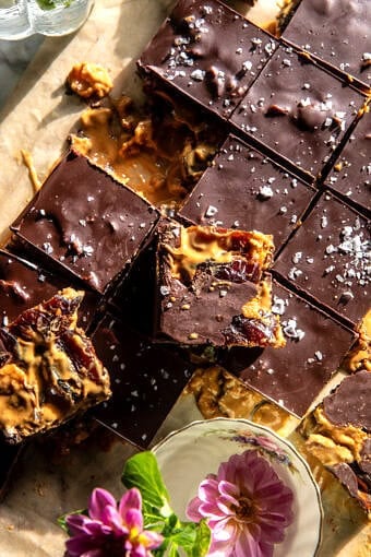 Chewy Chocolate Peanut Butter Crunch Bars | halfbakedharvest.com