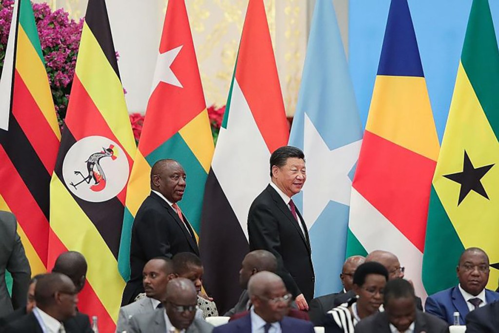 South African presient Cyril Ramaphosa and Chinese president Xi Jinping at Forum on China-Africa Cooperation summit in Beijing