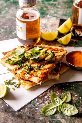 Chipotle Chile Lime Chicken Quesadillas | halfbakedharvest.com