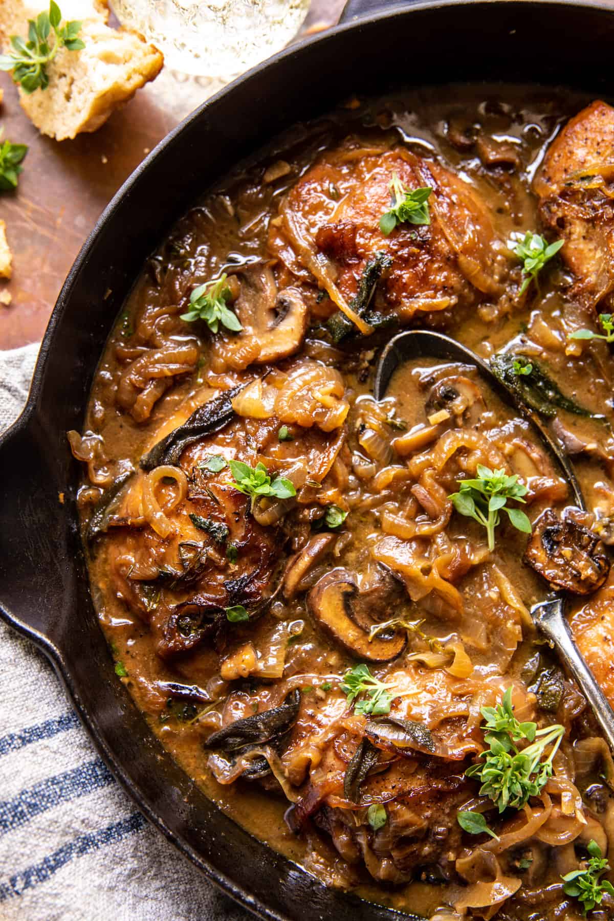 Cider Braised Chicken with Caramelized Onions | halfbakedharvest.com