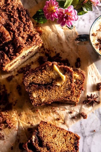 Cinnamon Crunch Swirled Banana Bread | halfbakedharvest.com