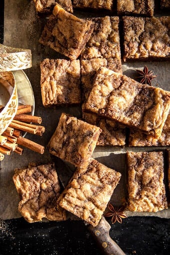 Cinnamon Swirl Snickerdoodle Blondies | halfbakedharvest.com