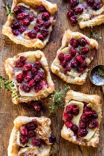 Cranberry Brie Pastry Tarts | halfbakedharvest.com #brie #cranberries #appetizers #thanksgiving #christmas