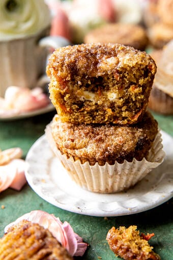 Cream Cheese Swirled Cinnamon Carrot Cake Muffins | halfbakedharvest.com