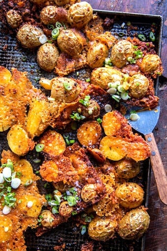 Crispy Parmesan Crusted Buffalo Potatoes | halfbakedharvest.com