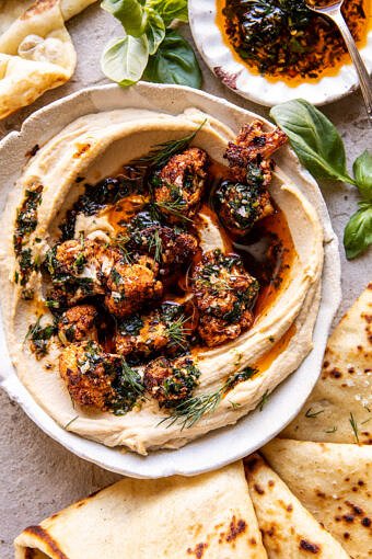 Crispy Roasted Cauliflower Hummus | halfbakedharvest.com