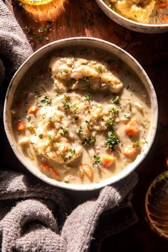 Crockpot Creamy Chicken and Dumplings | halfbakedharvest.com