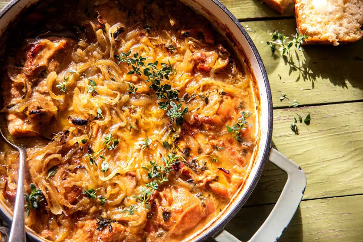 Crockpot Pumpkin Beer Braised Chicken Pot Roast | halfbakedharvest.com