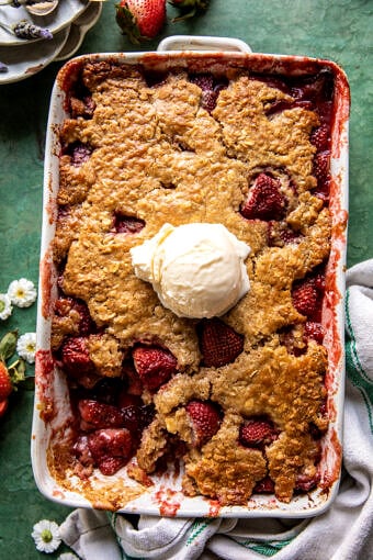 Easy Brown Sugar Strawberry Cobbler. | halfbakedharvest.com