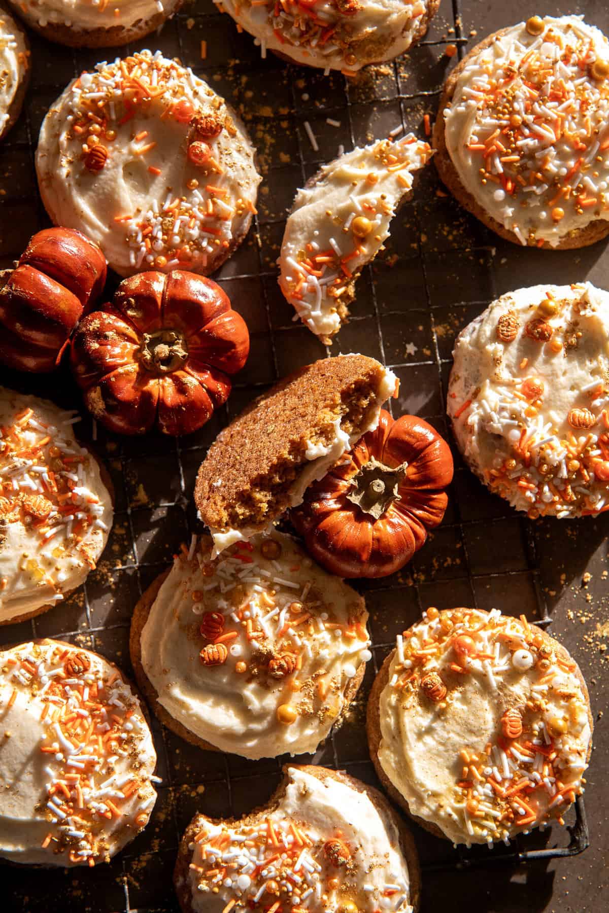 Frosted Soft Pumpkin Sugar Cookies | halfbakedharvest.com