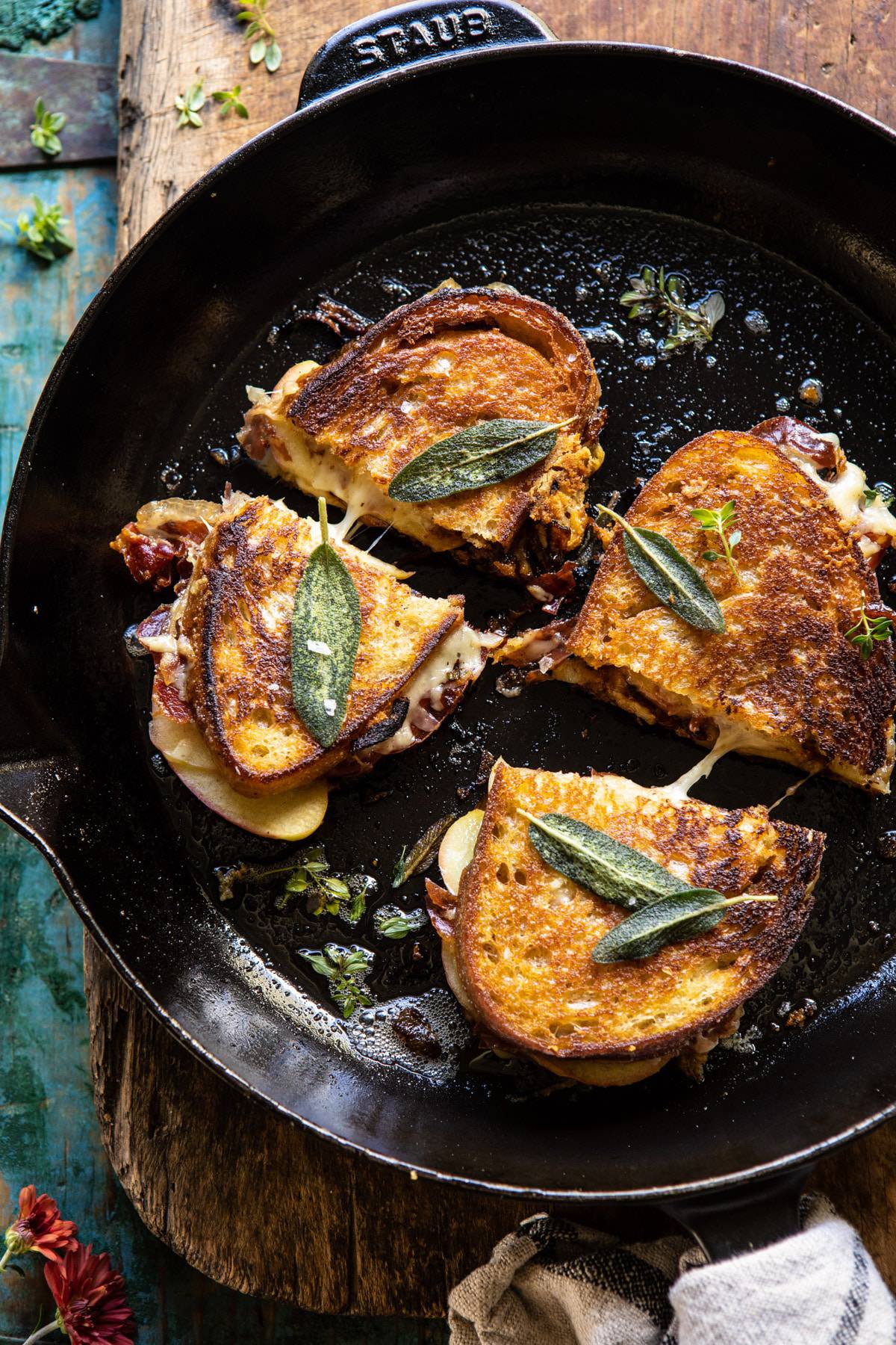 French Onion and Apple Grilled Cheese | halfbakedharvest.com #grilledcheese #frenchonion #easyrecipes #fall #autumn