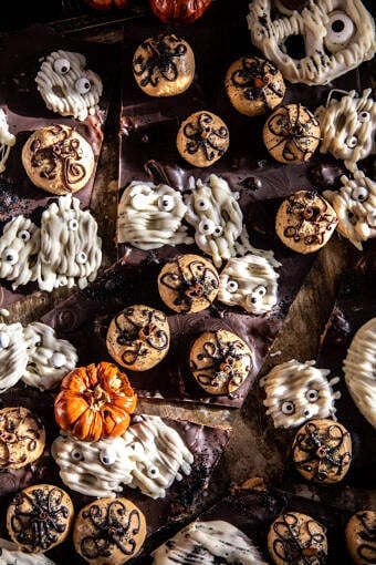 Haunted Chocolate Peanut Butter Bark | halfbakedharvest.com