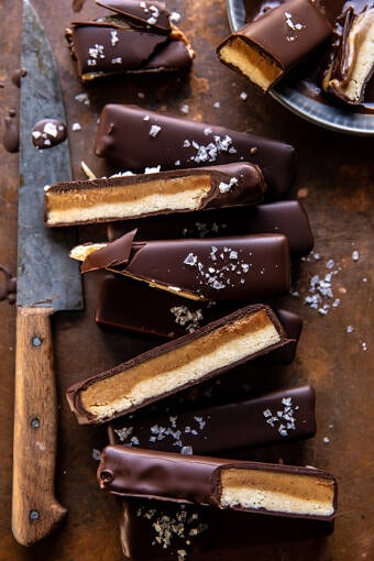 Homemade Vegan Peanut Butter Twix Bars | halfbakedharvest.com