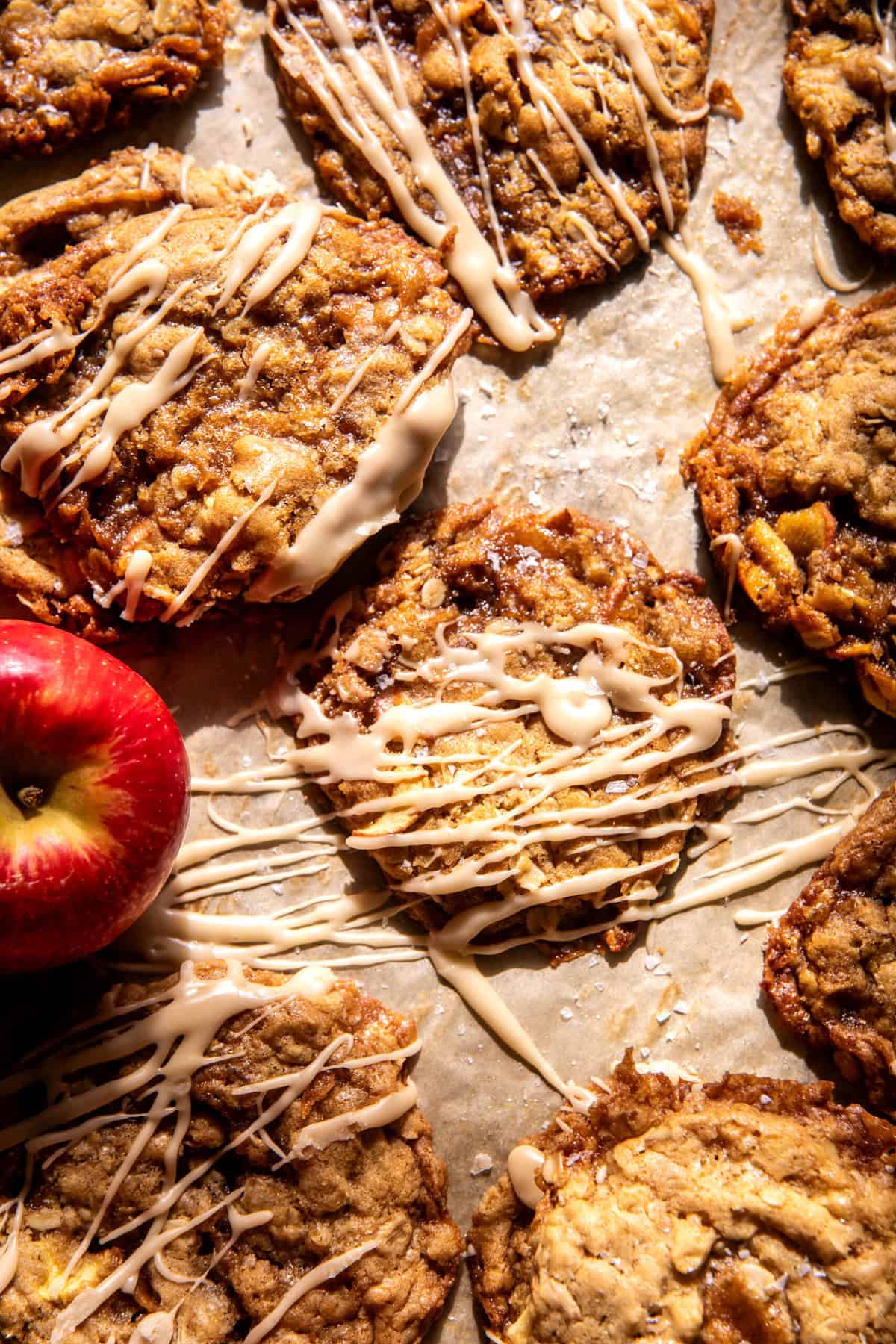 Iced Apple Cider Caramel Oatmeal Cookies | halfbakedharvest.com