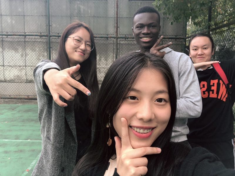 Emmanuel Kwasi Anhwere in China with classmates