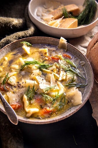 Lemony Pesto Chicken Noodle Soup | halfbakedharvest.com