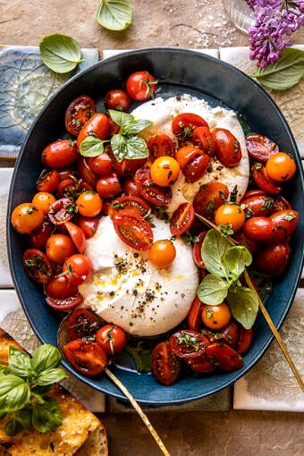 Marinated Cherry Tomatoes with Burrata | halfbakedharvest.com