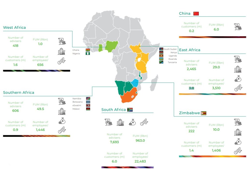 map of old mutual annual report in africa