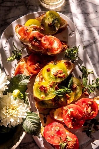 Open-face tomato Bacon Sandwich | halfbakedharvest.com