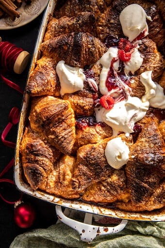 Easy Eggnog Croissant French Toast.| halfbakedharvest.com