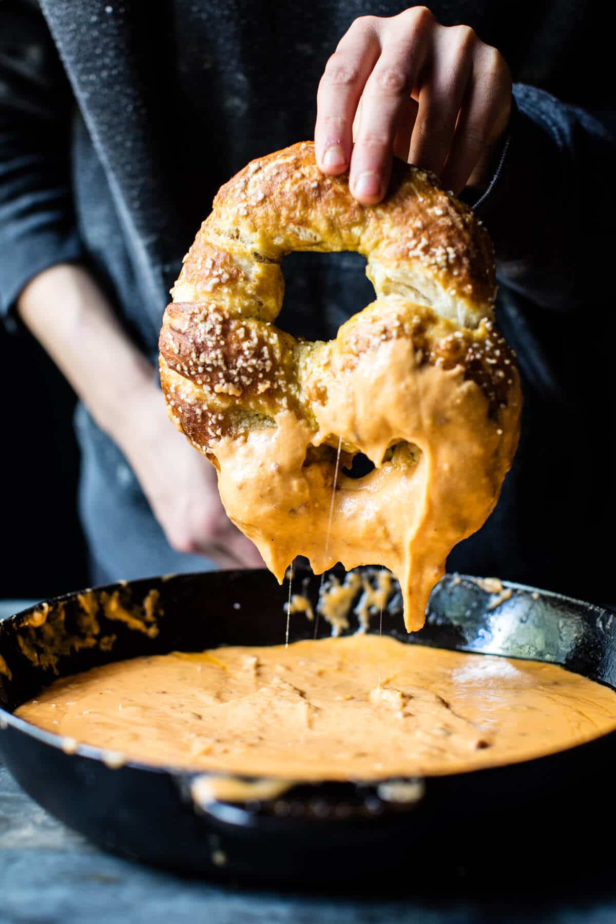 Pumpkin Beer Pretzels with Chipotle Queso | halfbakedharvest.com @hbharvest