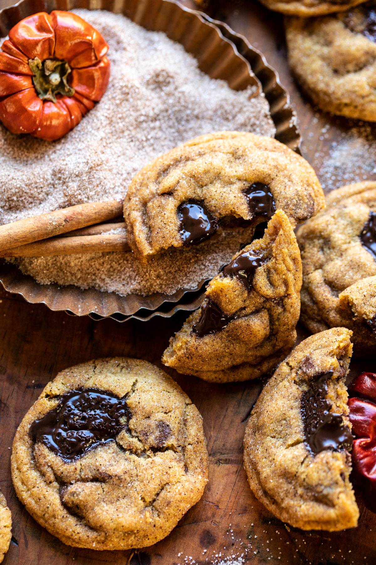 Pumpkin Butter Chocolate Chip Cookies | halfbakedharvest.com #pumpkin #cookies #chocolatechipcookies #fallrecipes