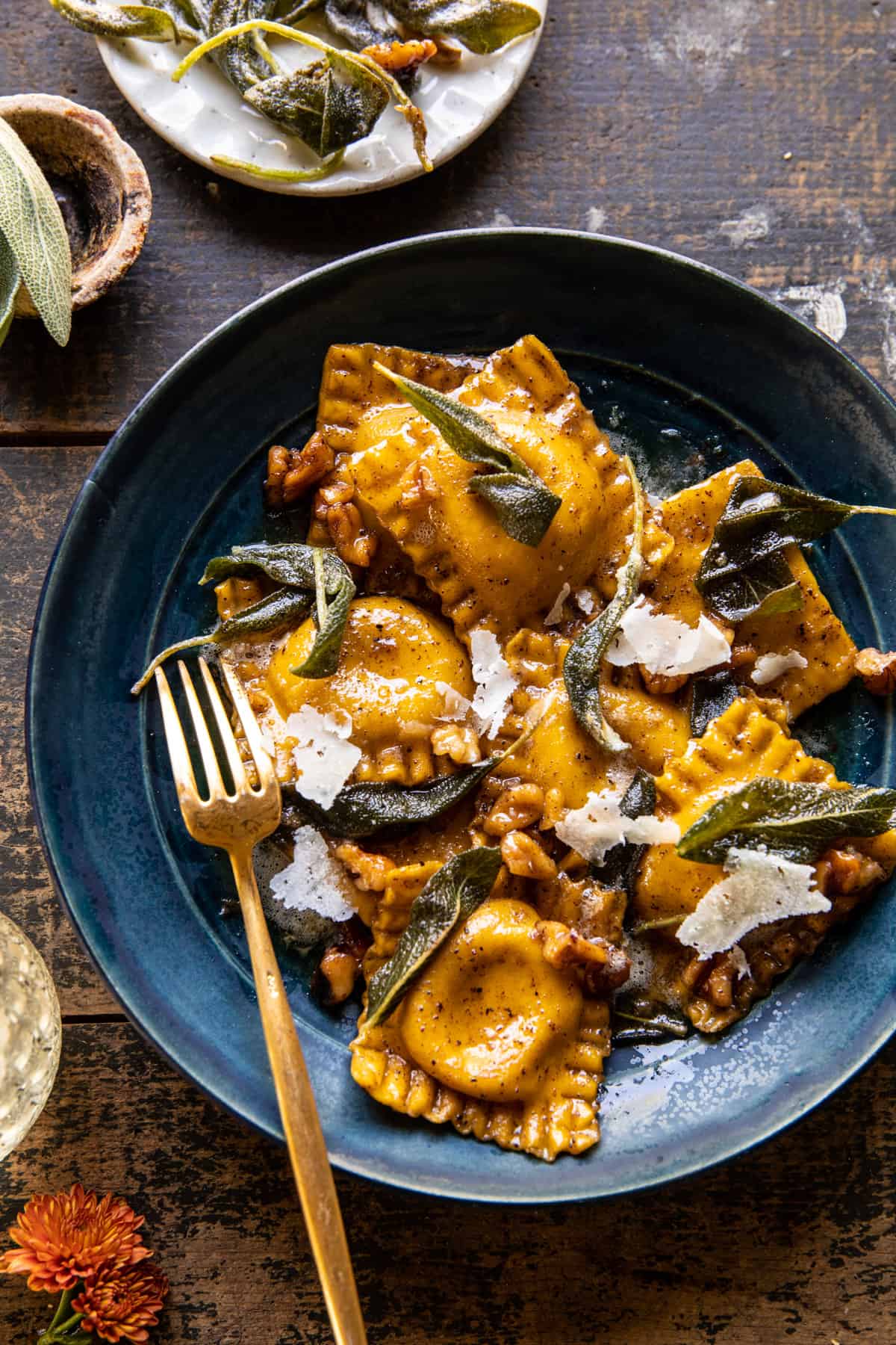 Sage Butter Pumpkin Cheese Ravioli | halfbakedharvest.com