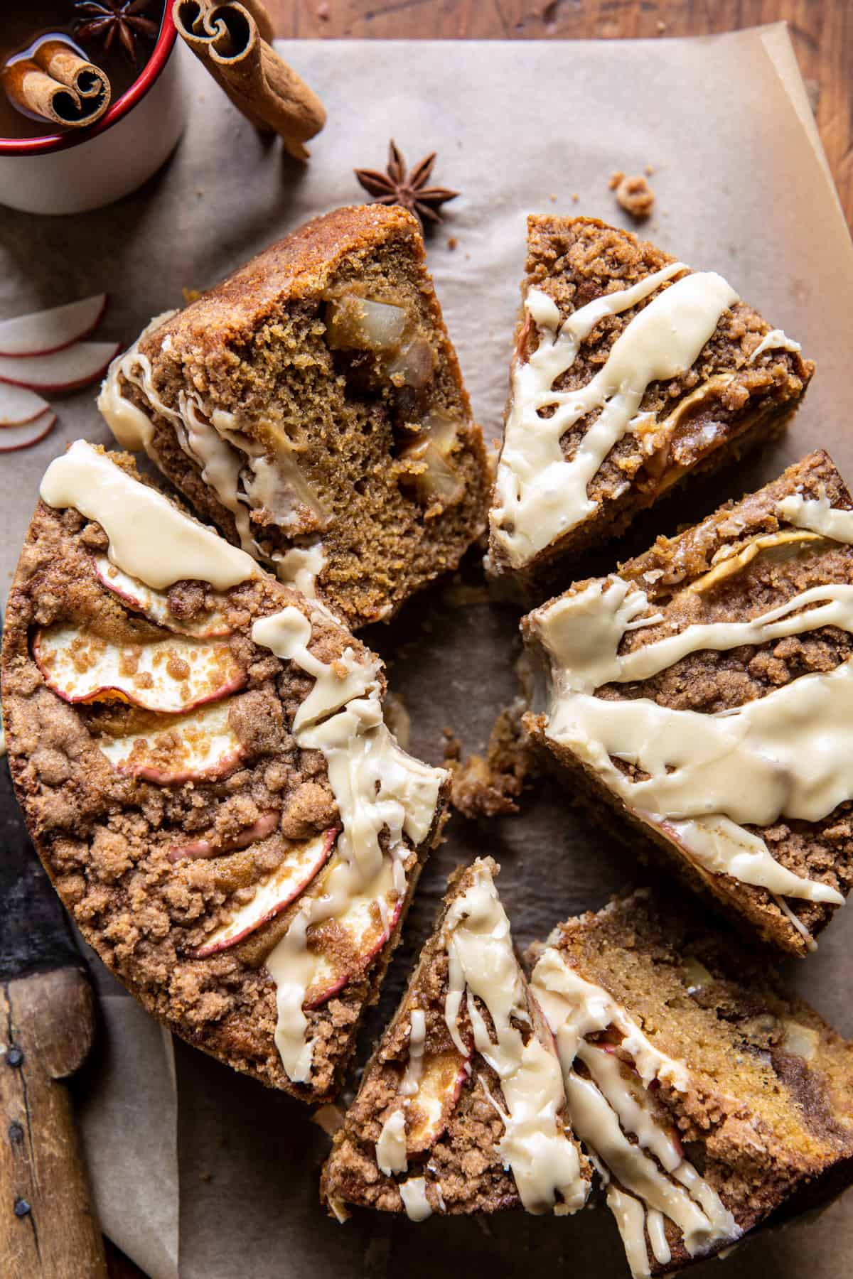 Salted Bourbon Apple Crumble Coffee Cake | halfbakedharvest.com