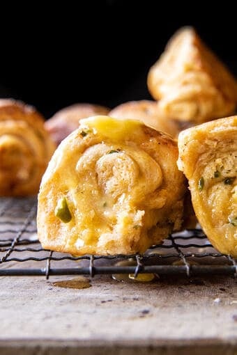 Salted Honey Butter Jalapeño Cheddar Rolls | halfbakedharvest.com