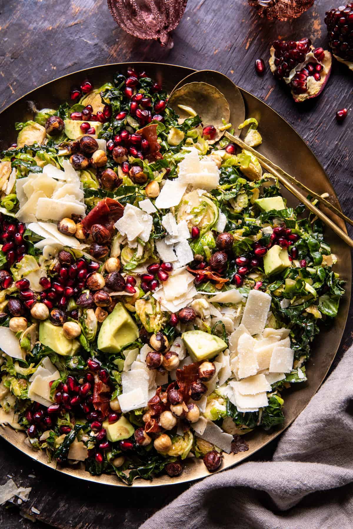 Shredded Brussels Sprout and Prosciutto Salad | halfbakedharvest.com