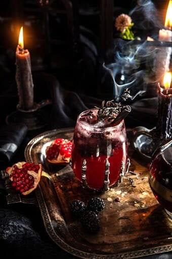 Smoky Black Pomegranate Cocktail | halfbakedharvest.com