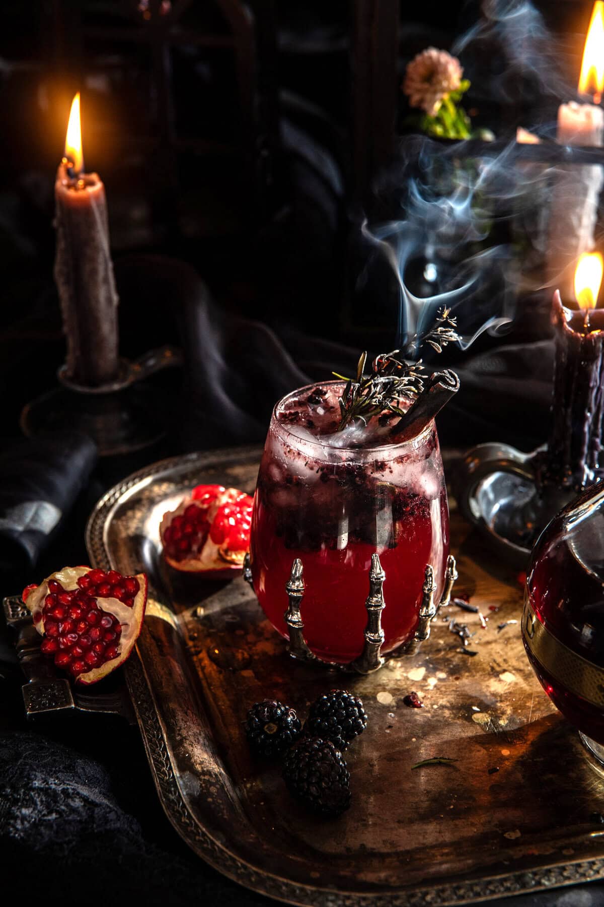 Smoky Black Pomegranate Cocktail | halfbakedharvest.com