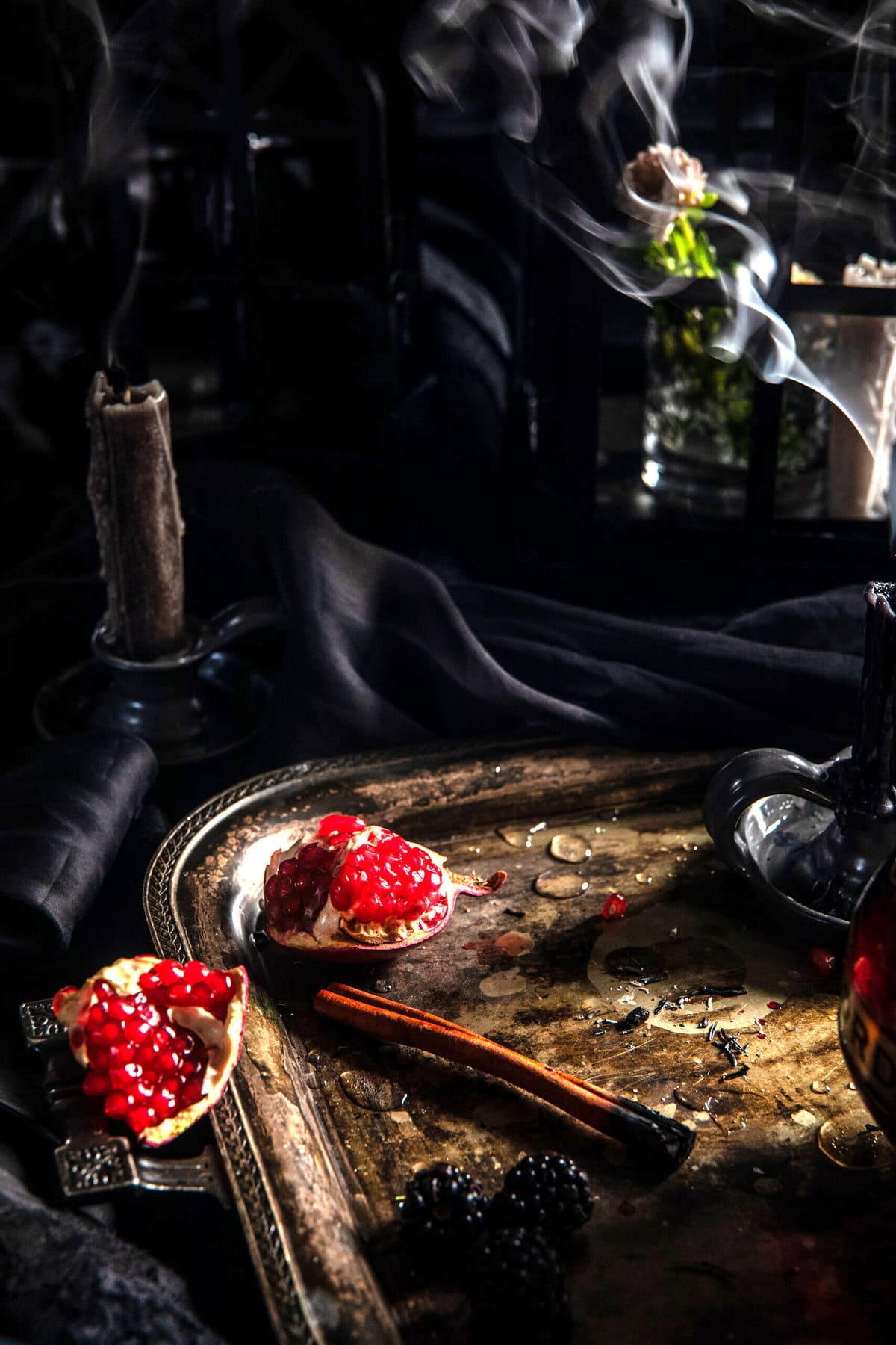 Smoky Black Pomegranate Cocktail | halfbakedharvest.com