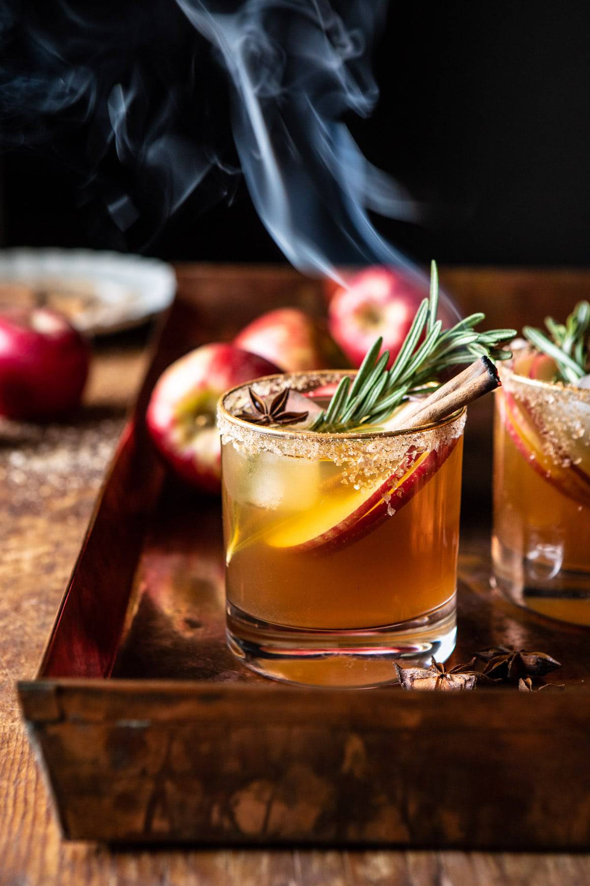 Smoky Harvest Apple Cider Margarita | halfbakedharvest.com #margarita #applecider #cocktail #holiday #thanksgiving